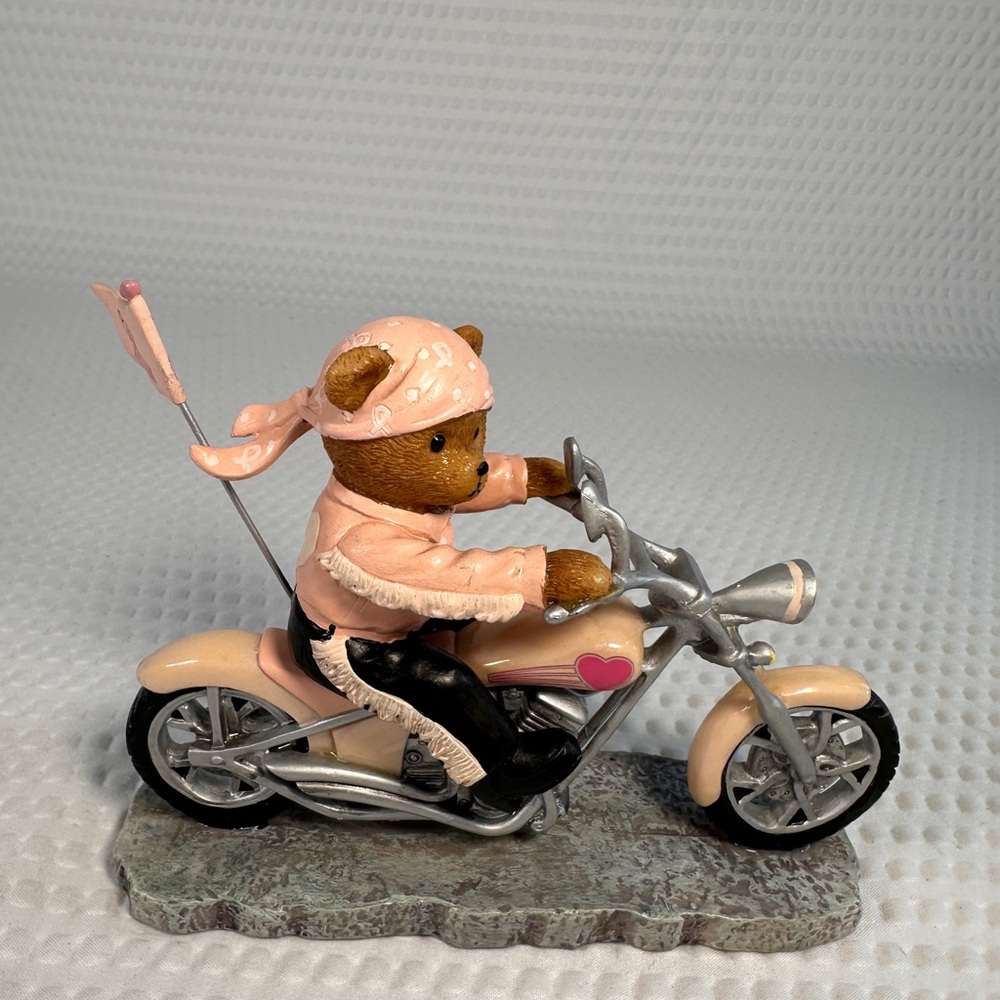 Motorcycle Teddy Bear Pink "Headed For A Cure" Faithful Fuzzies On The Road